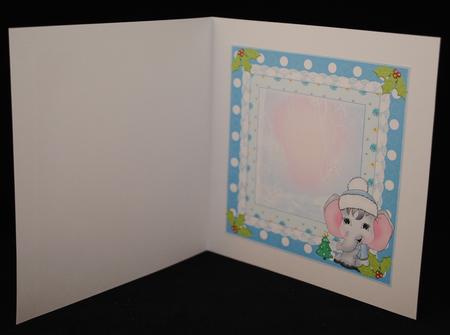 Insert to Compliment Baby Boy Elephant Christmas by Yvonne Middleton