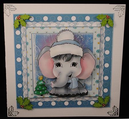 Cute Baby Boy's Christmas Card Front 7x7 Kit by Yvonne Middleton