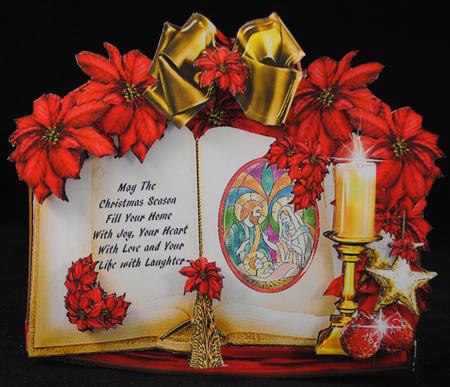 Beautiful Christmas Book Shaped Card Kit by Yvonne Middleton