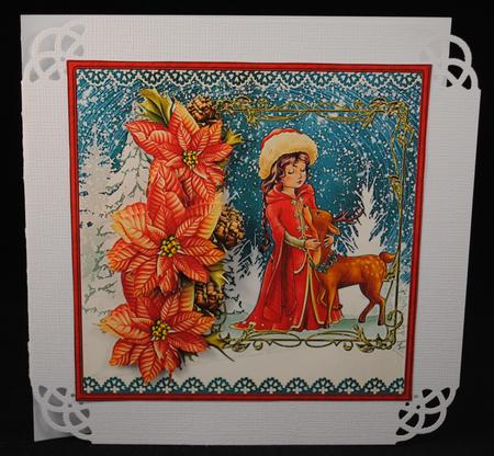 Holy Night with Girl and Baby Reindeer by Yvonne Middleton