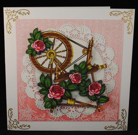 8x8 Spinning Wheel with Roses Mini Kit by Yvonne Middleton