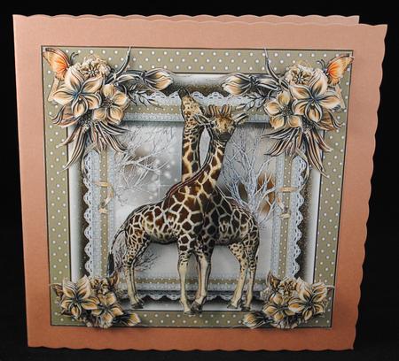 The Christmas Giraffes Card Front Kit by Yvonne Middleton