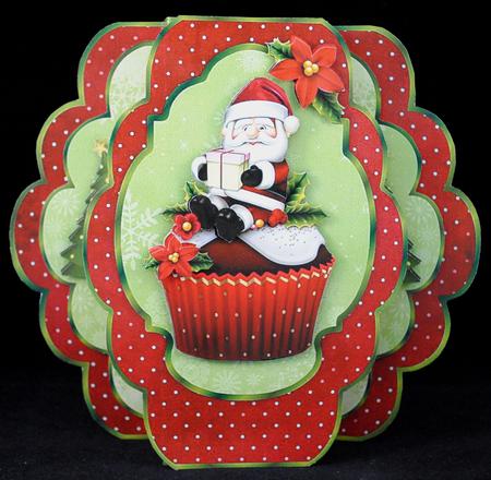 Cupcake Christmas - Easy Scallop Pop-out Card Mini-kit by Yvonne Middleton