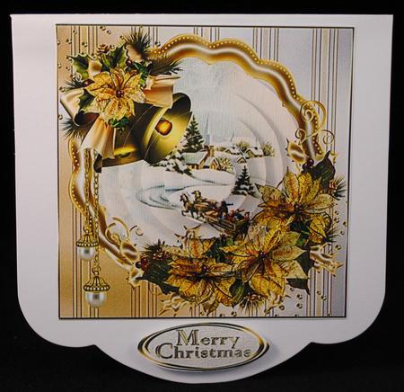 Vintage Scene with Golden Poinsettia Pyramid by Yvonne Middleton
