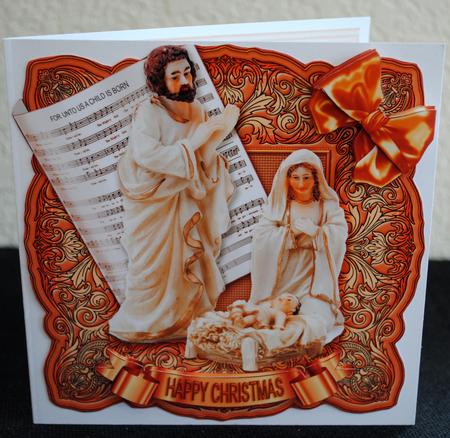 For Unto Us a Child is Born 8in x 8in Quick Card by Yvonne Middleton