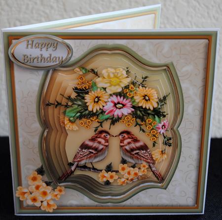 Little Lovebirds Framed Pyramid Card Mini Kit by Yvonne Middleton