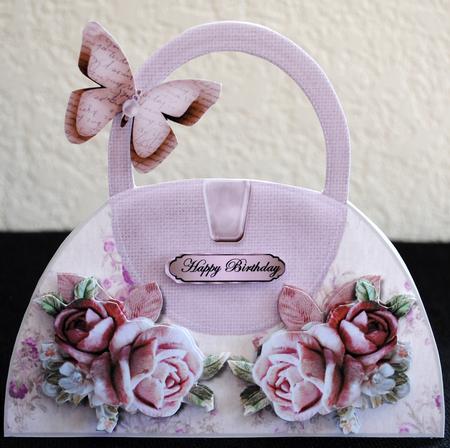 Vintage Hand Bag Lavender Roses Mini Kit by Yvonne Middleton