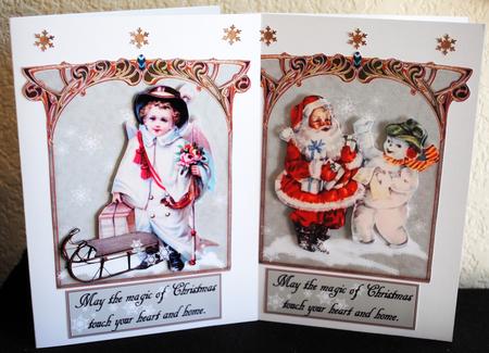 Two Vintage Christmas Tags by Yvonne Middleton