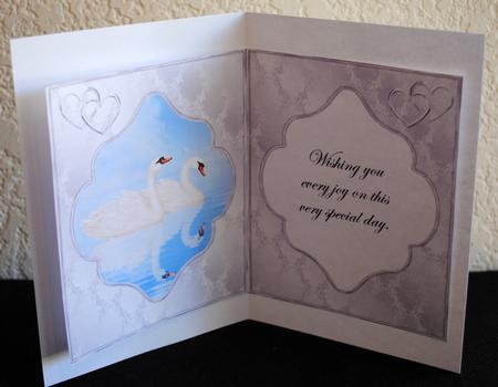 Sweet Swans Wedding or Anniversary Card Insert by Yvonne Middleton