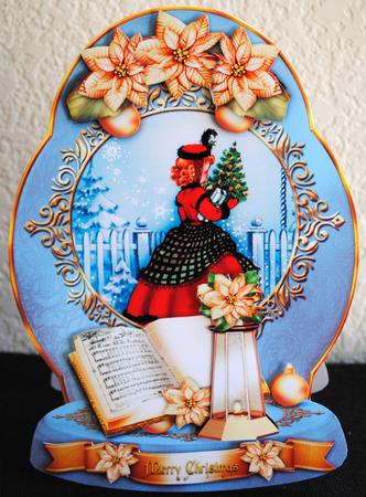 Vintage Winter Christmas Girl Waiting for Santa by Yvonne Middleton