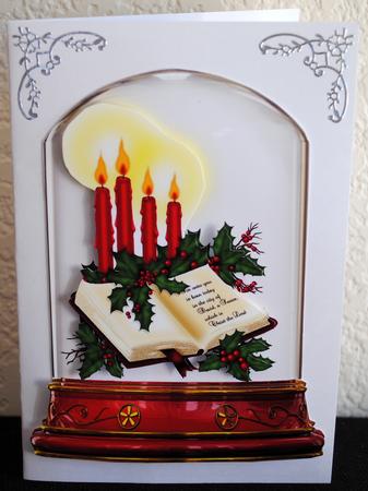 The Holy Bible with Verse and Pretty Candles in Glass Dome by Yvonne Middleton