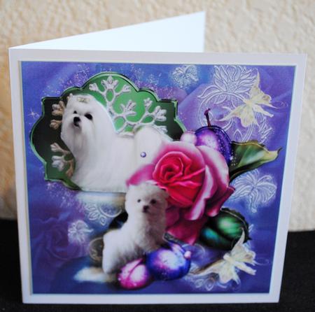 Sugar Plum Maltese Mom & Pup Topper & Tags by Yvonne Middleton