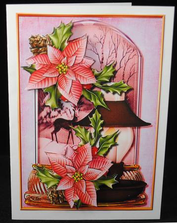 Pink Christmas Poinsettias Globe & Lantern by Yvonne Middleton