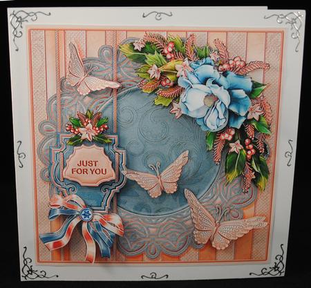 Teal Roses on a Celtic Mat Decoupage Mini Kit by Yvonne Middleton