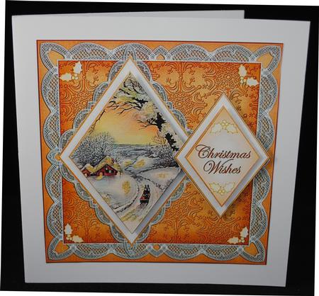Winter Sunset Christmas Wishes 7in Double Diamond Topper by Yvonne Middleton