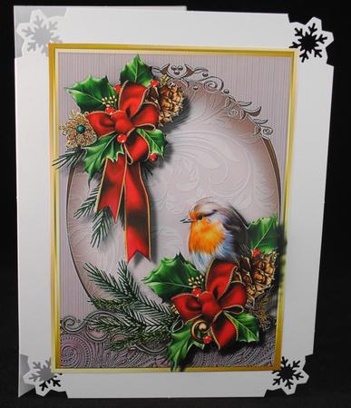 Beautifu, Robin and Holly on Pine Branches by Yvonne Middleton