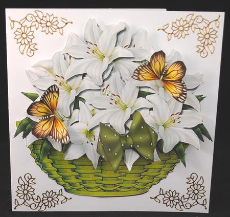 Basket White Lilies & Butterflies by Yvonne Middleton