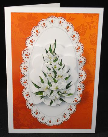 Easter White Lilies Scalloped Pyramid by Yvonne Middleton