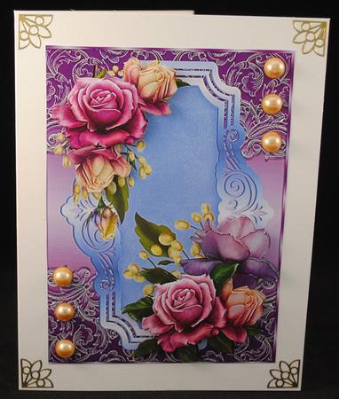 Beautiful Belleep Roses on French Lace  by Yvonne Middleton