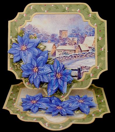Cotswold Village in Winter Large Easel Card Kit 7.5" by Yvonne Middleton