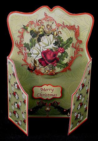 Christmas Roses Shaped Gatefold Card Mini Kit by Yvonne Middleton