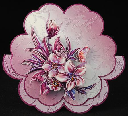 Frosted Floral #3 Petal Stand Card by Yvonne Middleton