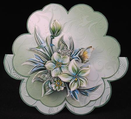 Frosted Floral #4 Petal Stand Card by Yvonne Middleton