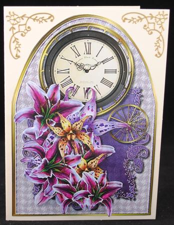 Clock Card Lilies by Yvonne Middleton