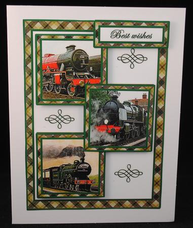 Three Squares - Steam Trains by Yvonne Middleton