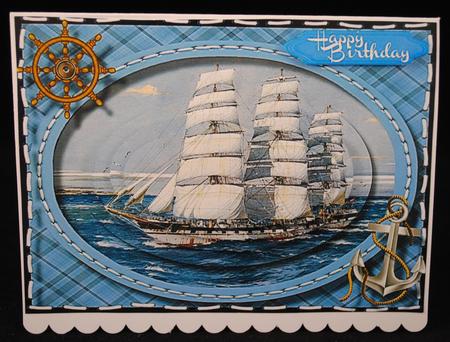 A5 Beautiful Sails on the High Seas , Pyramid by Yvonne Middleton
