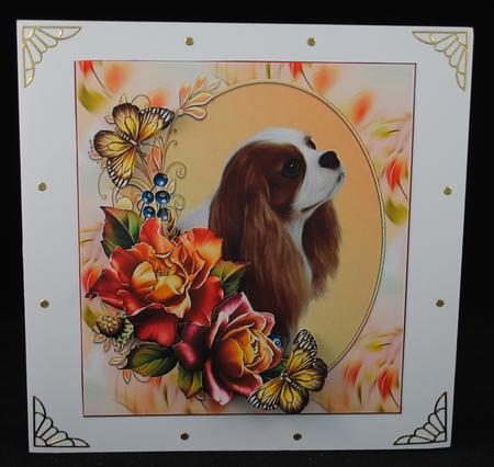 Cavalier King and Roses Topper with Decoupage by Yvonne Middleton