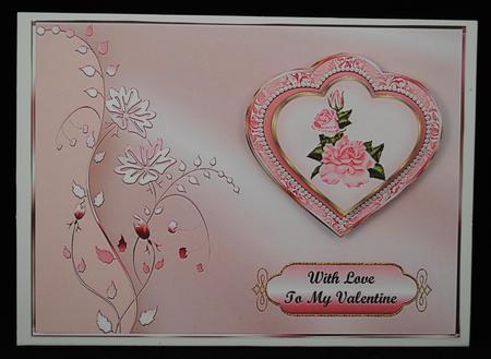 Hearts and Roses Valentines Card by Yvonne Middleton