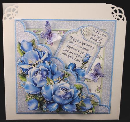 Square Scallop Pocket Porcelain Roses Mini Kit & Decoupage by Yvonne Middleton