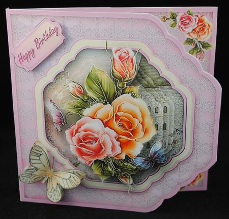 Pastel Roses Cut Corners Card Mini Kit by Yvonne Middleton