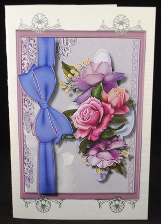 Beautiful Roses and Ribbom Bow  by Yvonne Middleton