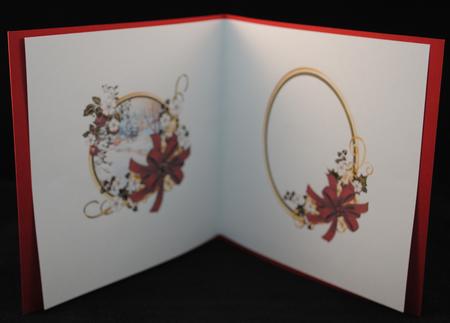 Cranberry and Gold Christmas Pyramid Insert by Yvonne Middleton