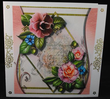 Beautiful Camellias on a Diamond Mat by Yvonne Middleton