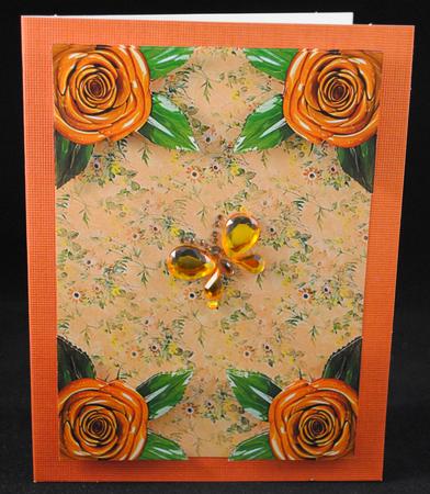 Golden Flowers Golden Rose Corners Background by Yvonne Middleton