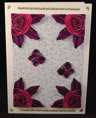Purple Lace Purple Rose Corners Background by Yvonne Middleton