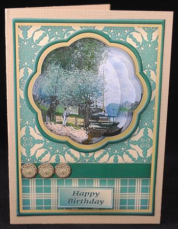 Afternoon on the River Petal Pyramid Card by Yvonne Middleton