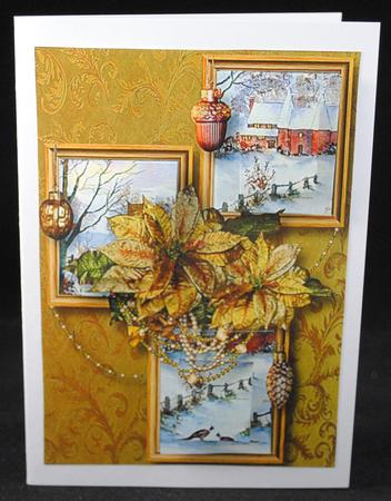 Golden Poinsettias Frame Trio by Yvonne Middleton