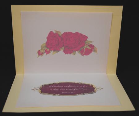 Red Rose Multi Occasion Card Insert by Yvonne Middleton