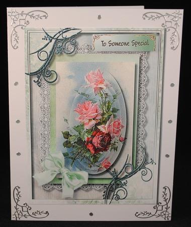 Beautiful Rose in a Green Marbled Frame  by Yvonne Middleton