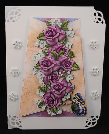 Tent Card Topper Heritage Roses by Yvonne Middleton