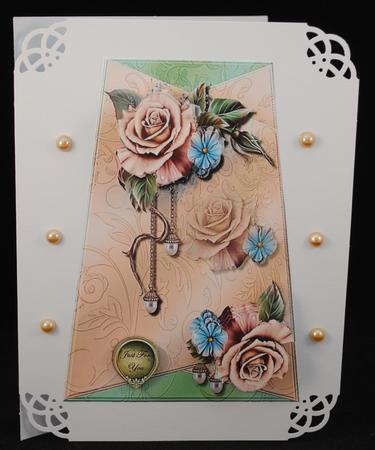 Tent Card Topper Champagne Roses by Yvonne Middleton