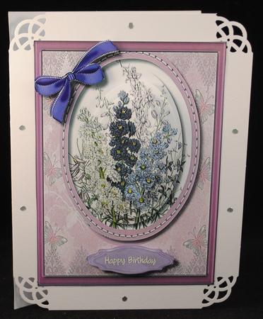 Beautiful Delphinium's in a Stitched Frame  by Yvonne Middleton