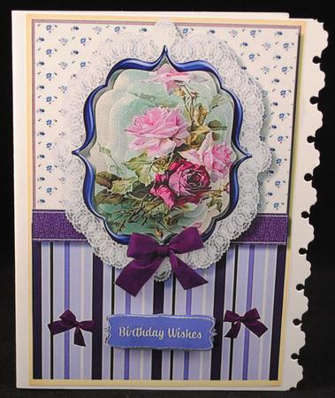 Beautiful Lace Bracket with Lilac Roses by Yvonne Middleton
