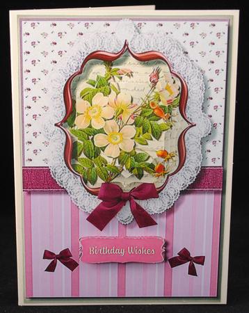 Beautiful Lace Bracket and Cream Roses by Yvonne Middleton
