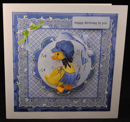 Mary Critter 8x8 Card with Decoupage by Yvonne Middleton