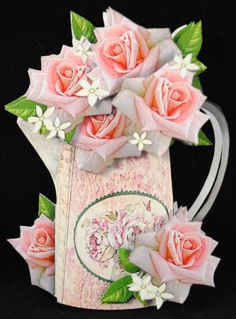 Pretty Things Shaped Card Mini-kit - Jug of Roses by Yvonne Middleton
